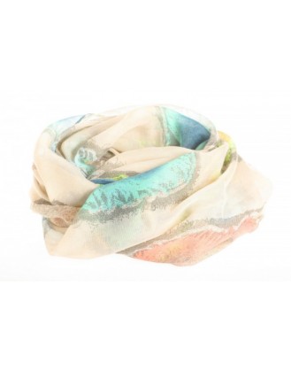 Beige scarf with beautiful pattern